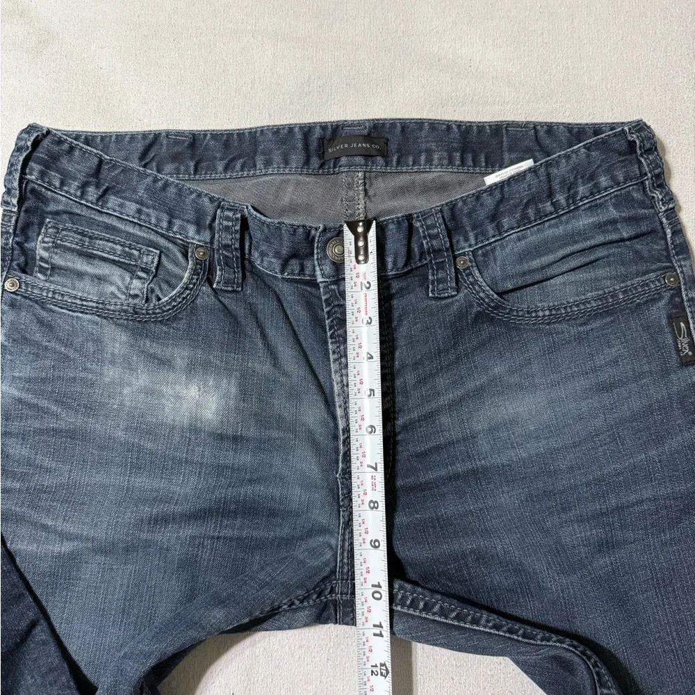 Silver Konrad Jeans Mens 36x31 Slim Fit Straight Blue Denim‎ Dark Wash